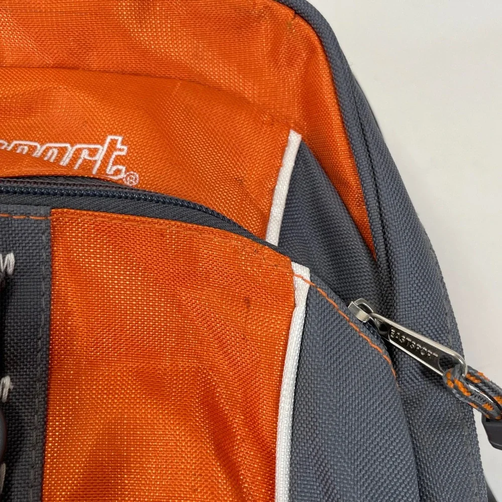 Eastsport Multi-Pocket Backpack Orange Grey 117787W1-SKT School Hiking Bag